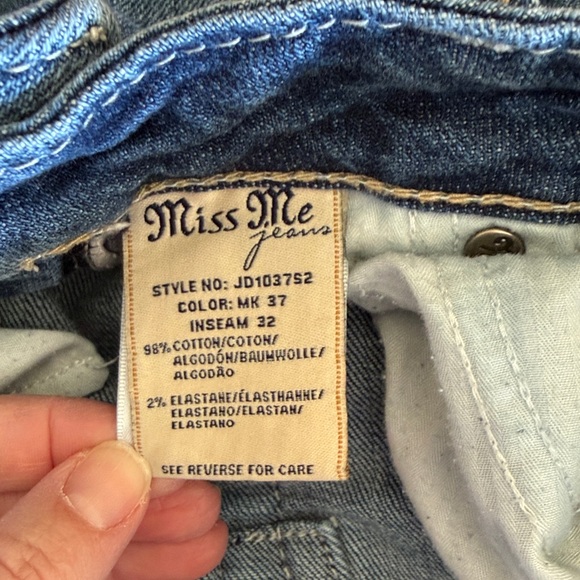 MISS ME Y2K Mid Rise Skinny Jeans Style JD103752 size 25 - Picture 6 of 9